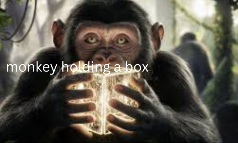 monkey holding a box