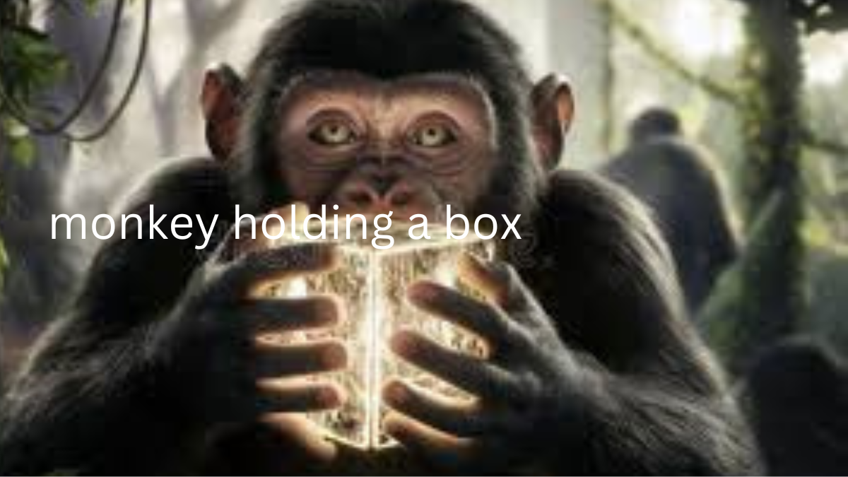 monkey holding a box