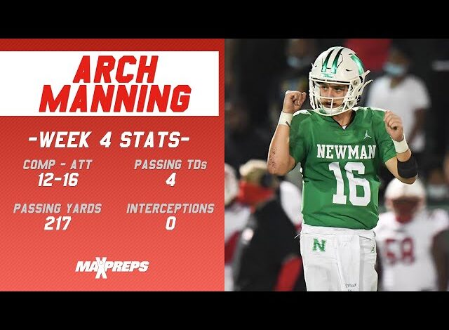 arch manning stats